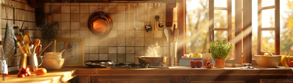 Warm welcoming kitchen scene