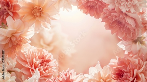 Soft pastel-colored dahlias in a romantic, dreamy close-up