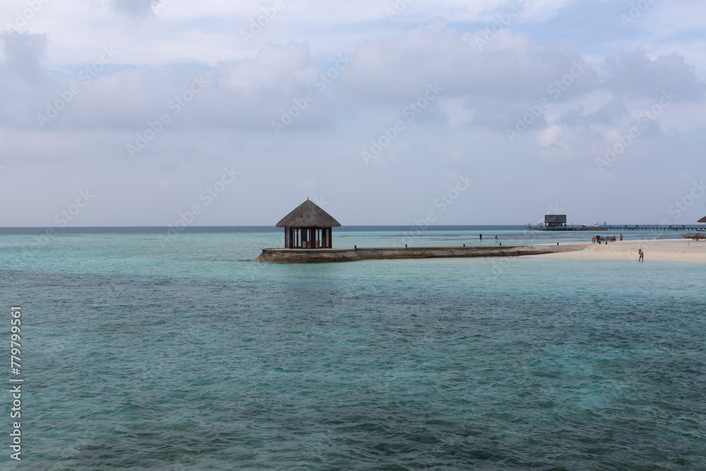 Maldives landscape on a cloudy spring day