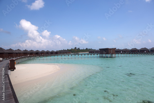 Fototapeta Naklejka Na Ścianę i Meble -  Maldives landscape on a cloudy spring day