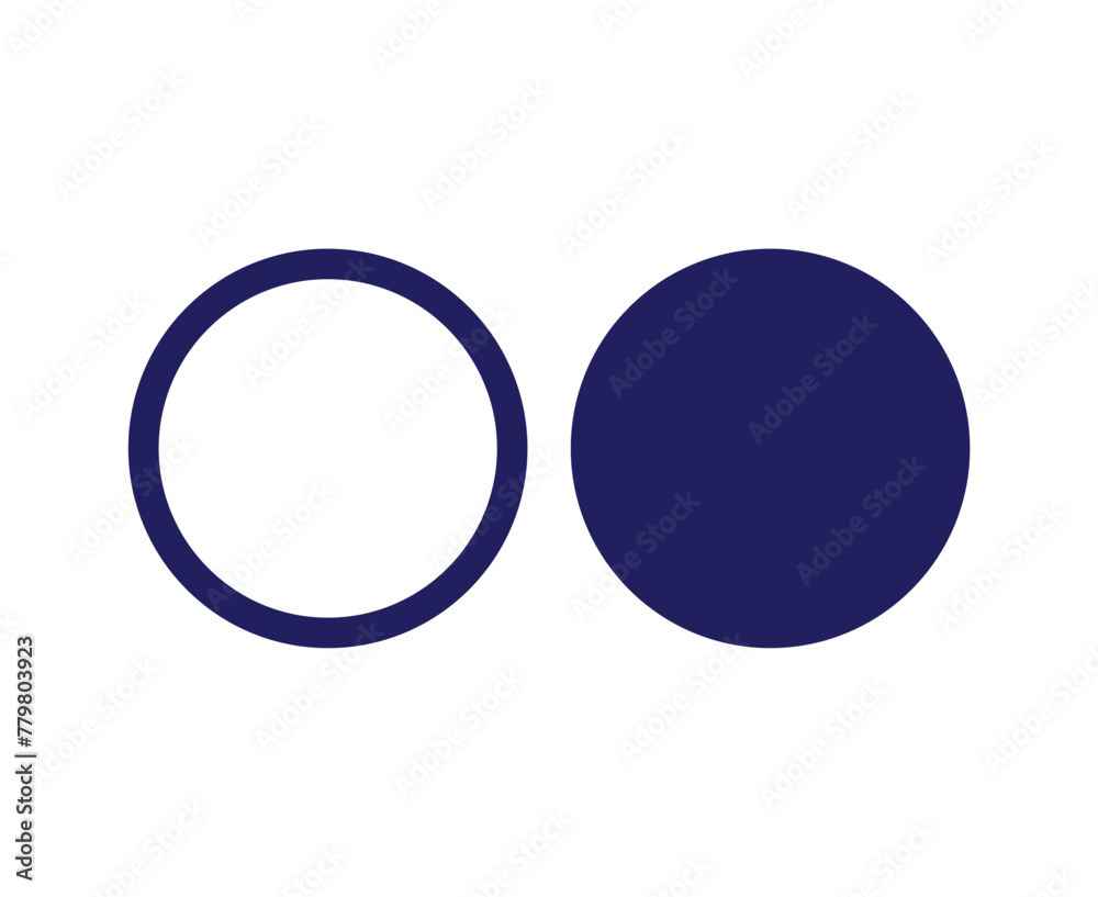 Circle Outline Stroke And Circle Shape Blue Symbol Vector Illustration Circle Outline Stroke And Circle Shape Blue Symbol Vector Illustration