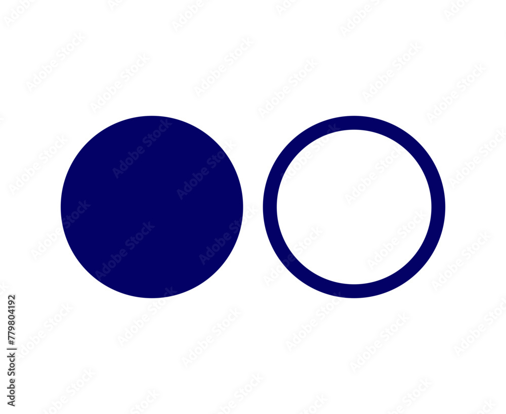 Circle Shape And Circle Outline Stroke Blue Symbol Vector Illustration Circle Shape And Circle Outline Stroke Blue Symbol Vector Illustration