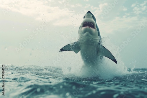 Graceful Predator  Shark in Mid-Air