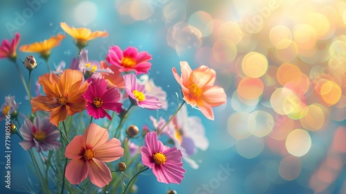vibrant bouquet of flowers against a blurred background © JetHuynh