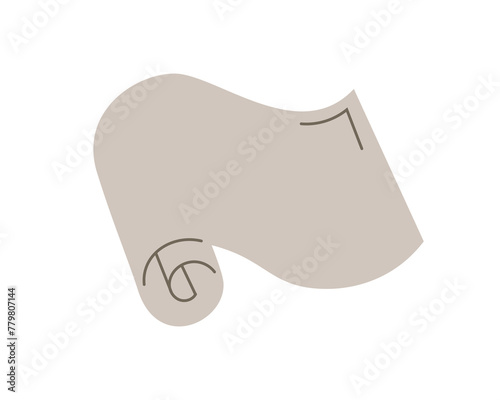 Paper sheet rolled into a scroll. Vector illustration