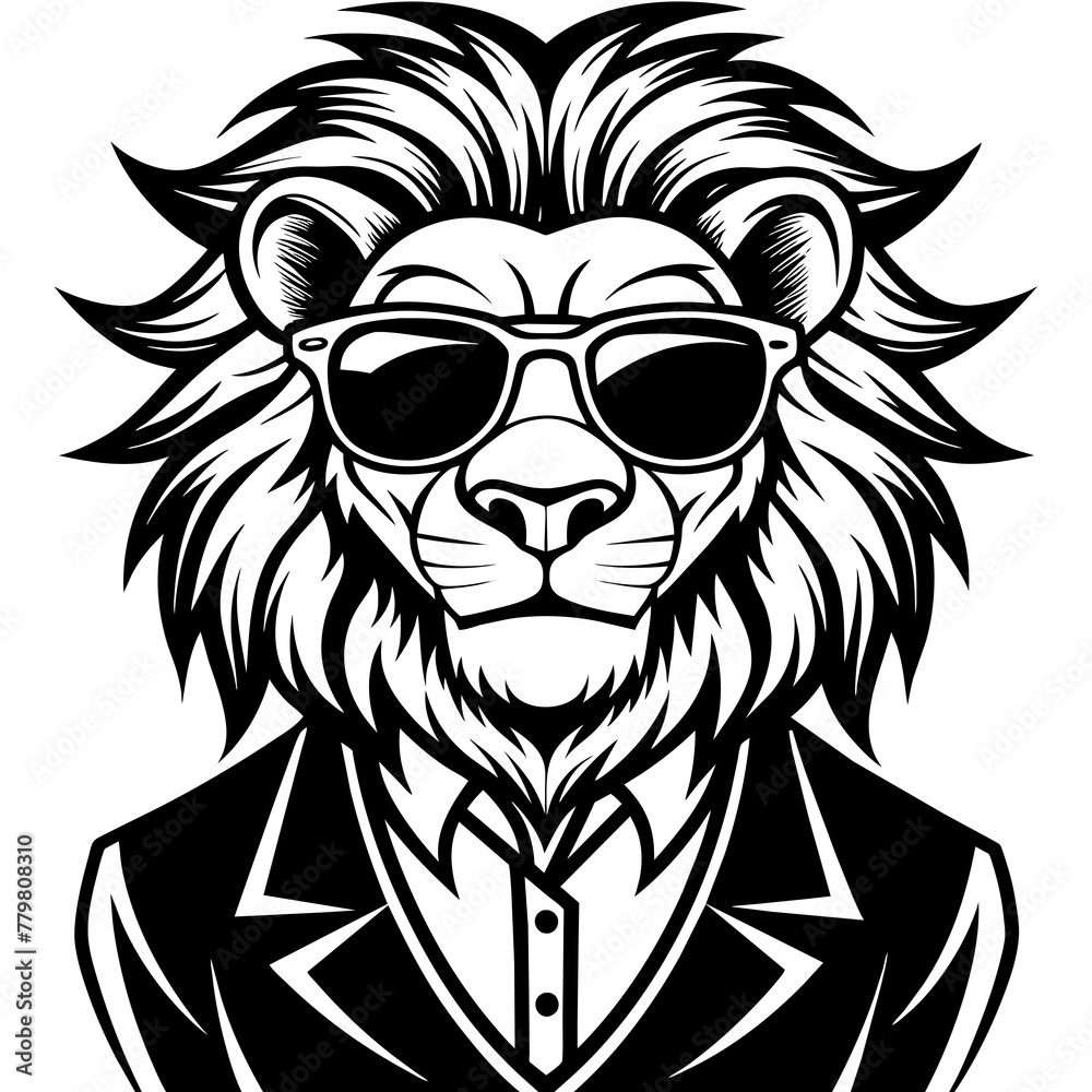 cool-lion vector design 