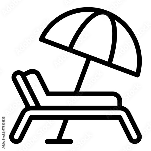 Beach Chair line icon