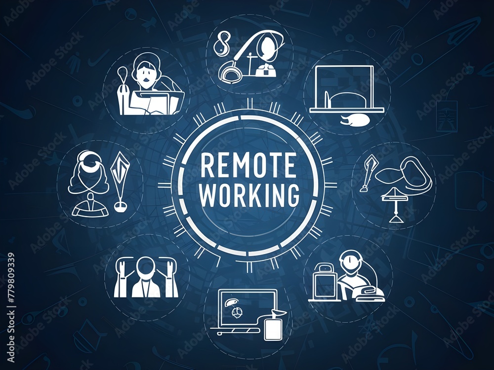 Illustration of business remote working concept 
