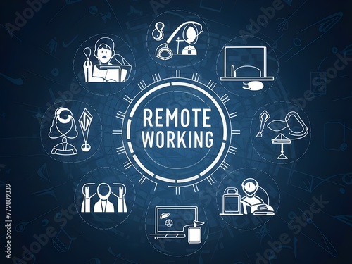 Illustration of business remote working concept 