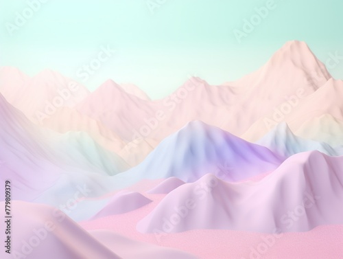 A mountain range with pink and purple mountains