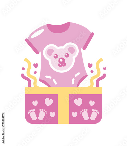 baby shower pink bodysuit