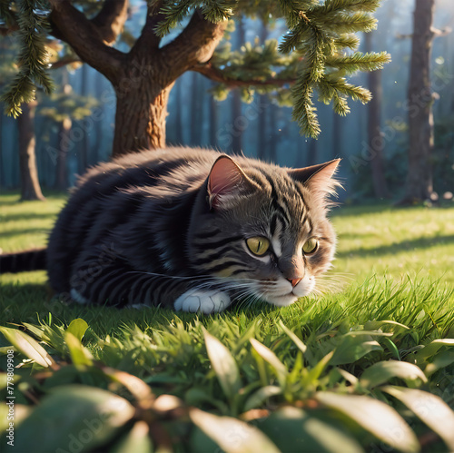 cat in the grass