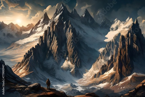 A panoramic view of rugged peaks, their majesty standing in silent grandeur.