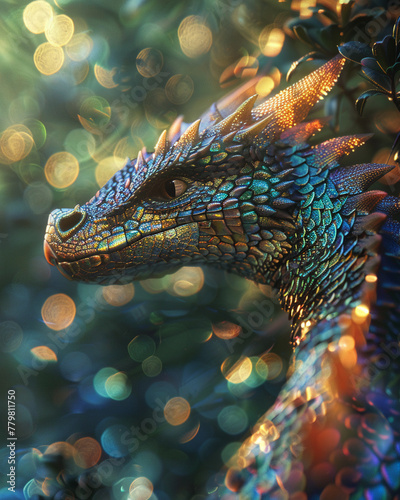 Dragon, Shimmering Scales, Dancing in Moonlight, Photography, Backlights, Interplay of Light and Shade