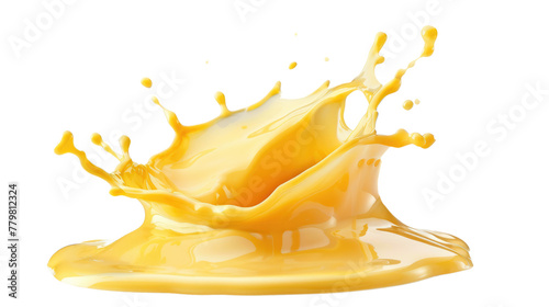 melted cheese splashing isolated on white or transparent