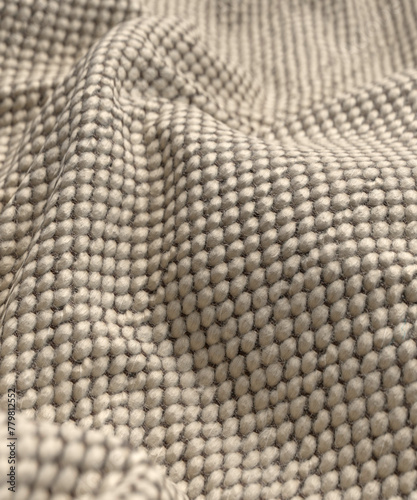 White patterned crumpled blanket rug 3d render