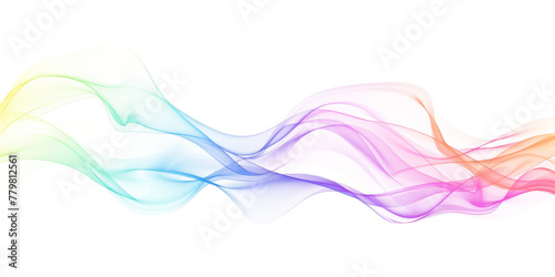 rainbow colored gradient wave isolated on white or transparent