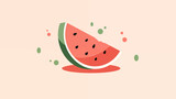 Hand drawn cartoon watermelon fruit illustration material
