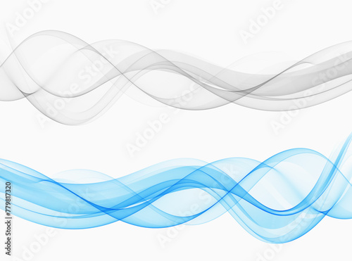 Transparent flow of wavy lines. Abstract wave background. Set of waves,design element.