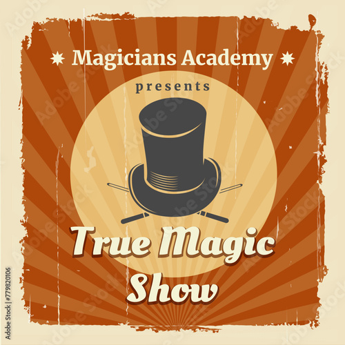 Magic show retro poster © vectortatu