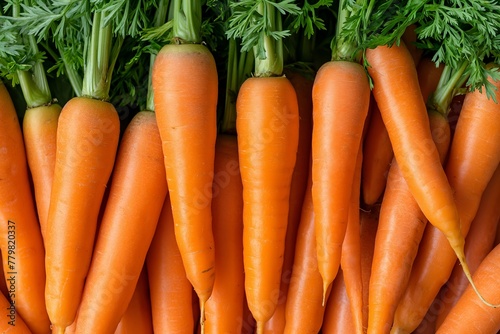 Fresh farm carrots close up frame background wallpaper © Тамара Печеная