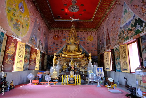 buddhist prayer wheels,buddha statue,thai temple, temple, thai buddha © nichaphat