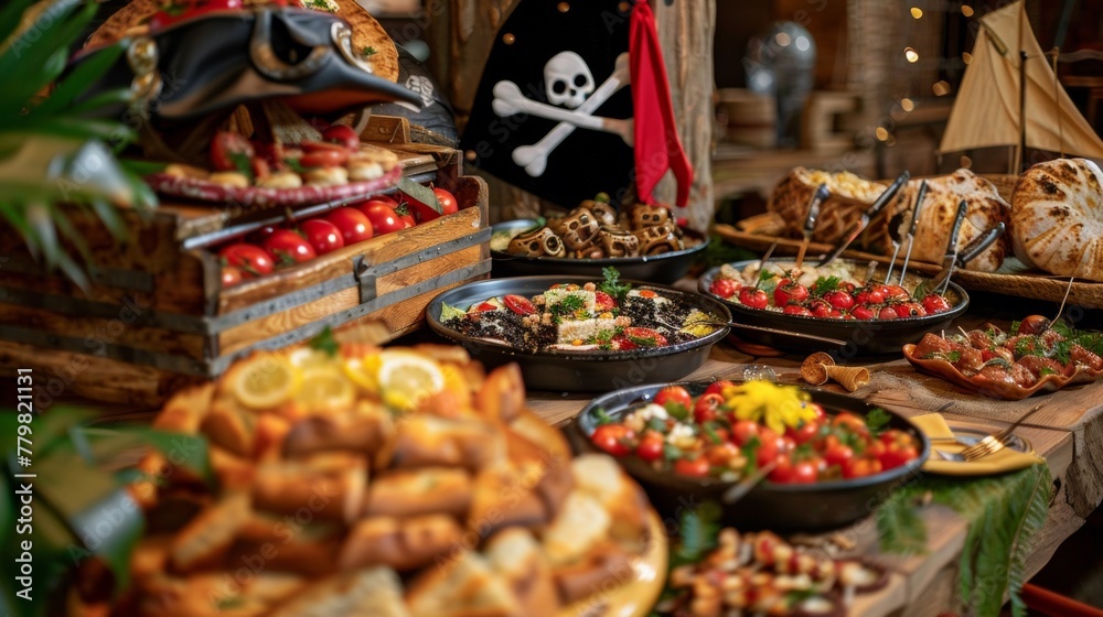 A table topped with lots of different types of food