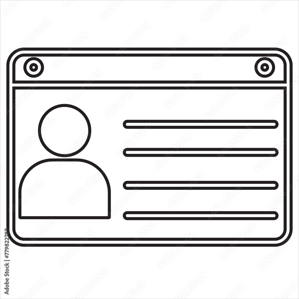 Identification card icon. Id card icon in flat style. Vector illustration. identity card icon on white background. i card icon. Identification card icon. Id card icon in flat style. Vector illustration. identity card icon on white background. i card icon.