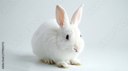 White Rabbit isolated on white background.AI generated image