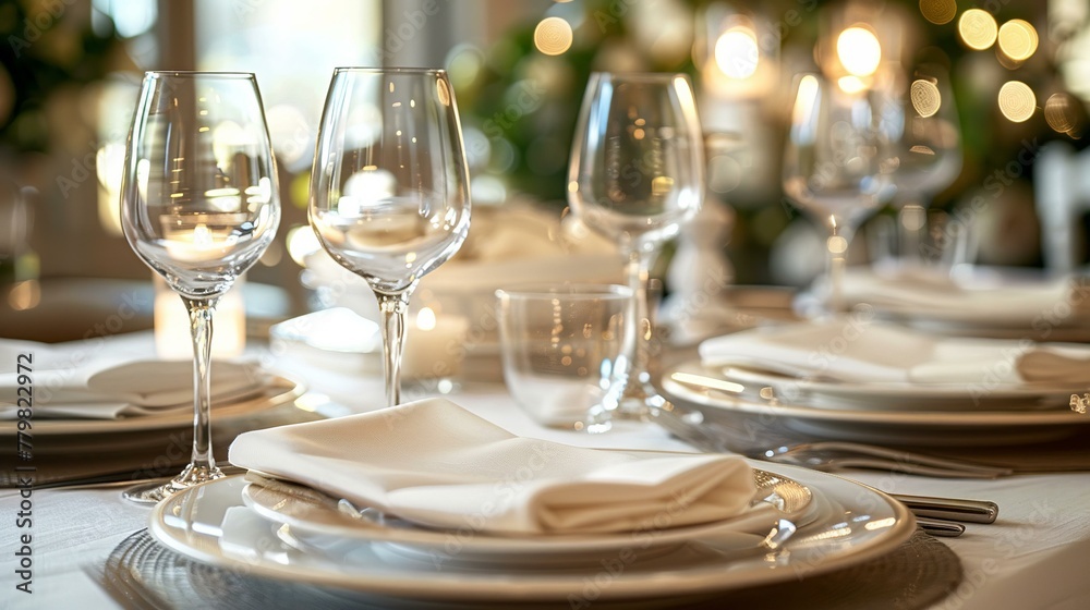 Luxurious dining setting beckons with blank space for th 1 Luxurious dining setting beckons with blank space for th 1