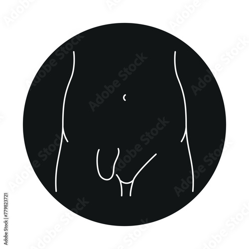 Incisional hernia line icon. Vector isolated element.