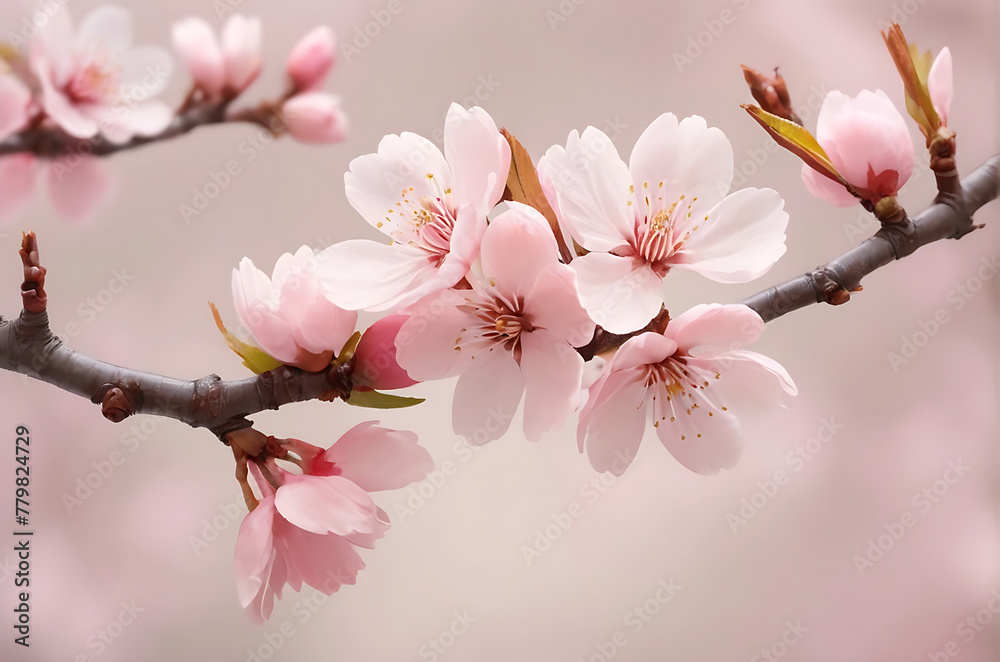 A bouquet of beautiful pink flowers, Cherry blossoms sakura in Japanese