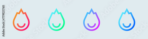 Viral line icon in gradient colors. Flames signs vector illustration.
