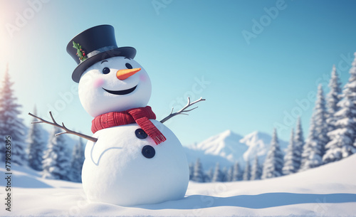 snowman with hat and scarf © rodrigo