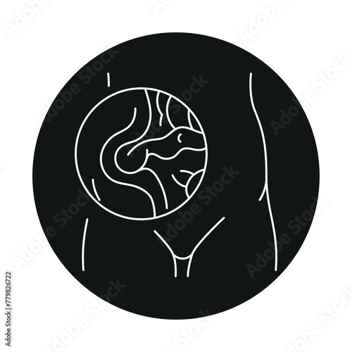 Ventral hernia line icon. Vector isolated element.