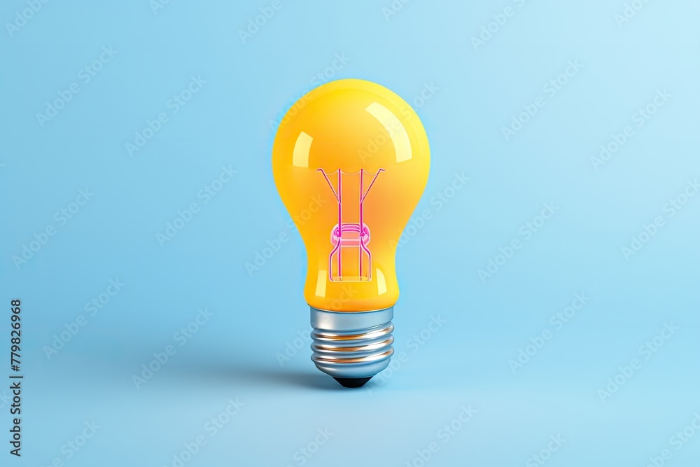 3D light bulb icon isolated on bright studio background 3D light bulb icon isolated on bright studio background