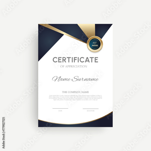 Certificate of completion design. Certificate of achievement, education, award, scholarship, bachelor degree, diploma