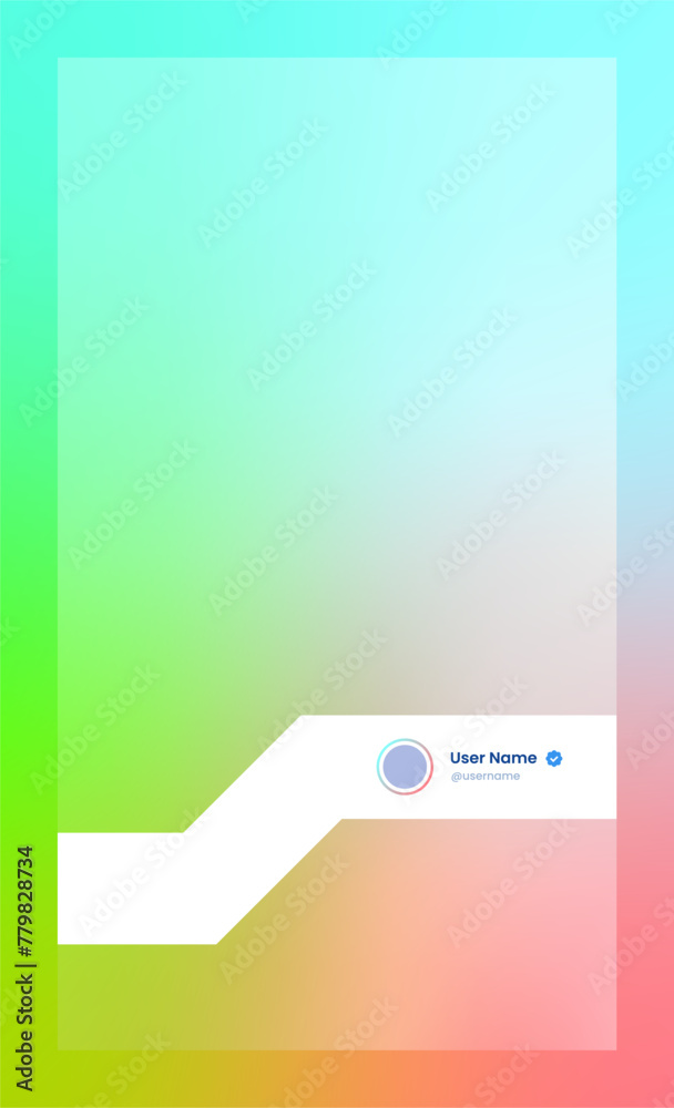 Naklejka premium Vertical story template in gradient colors. Social media frame vector illustration.
