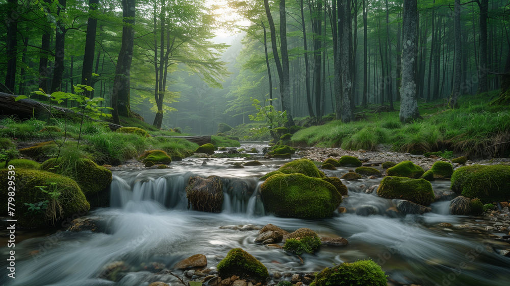 Obraz premium small waterfall in the forest
