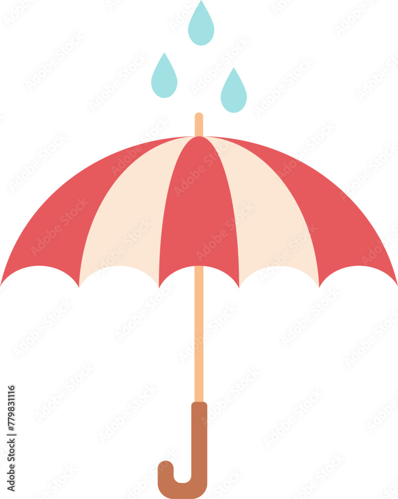 illustration of an umbrella with rain