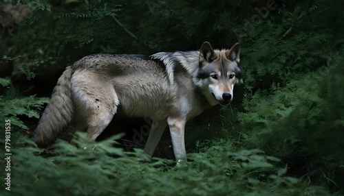 A-Wolf-Prowling-Through-The-Underbrush-
