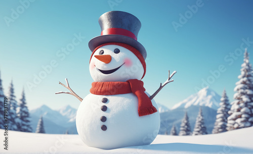 snowman with hat and scarf © rodrigo