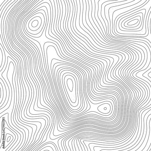 Seamless vector topographic map background. Line topography map seamless pattern. Mountain hiking trail over terrain. Contour background geographic grid. (ID: 779835193)