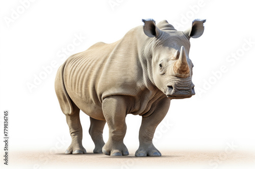 isolated rhino animal concept