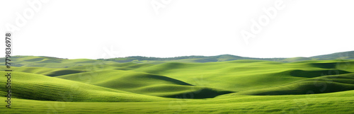 Rolling green hills landscape, cut out