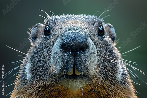 anthropomorphic groundhog, digital art illustration 