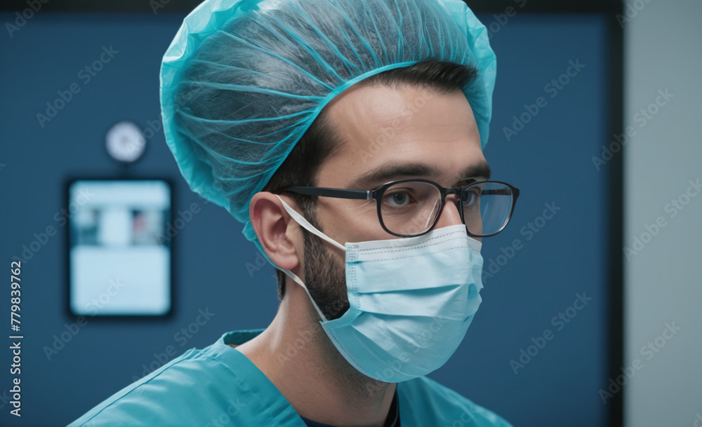 Dedicated Surgeon in OR - Medical Expertise and Precision - Healthcare Professional Portrait high qualityDedicated Surgeon in OR - Medical Expertise and Precision - Healthcare Professional Portrait