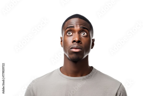 african american man doubtful, thinking or choosing concept