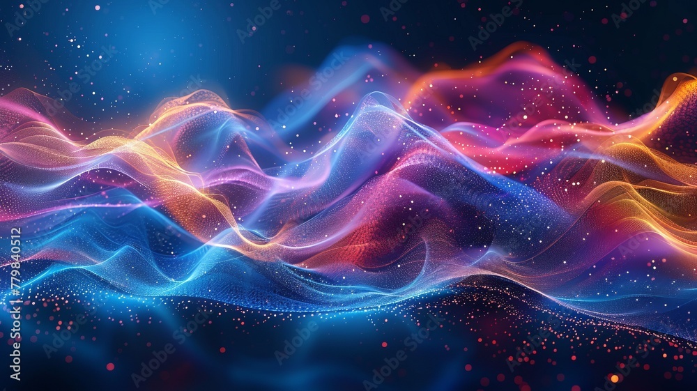 A dynamic abstract background with digital waves in vibrant hues, symbolizing the flow of information in the digital era, perfect for contemporary web design A dynamic abstract background with digital waves in vibrant hues, symbolizing the flow of information in the digital era, perfect for contemporary web design
