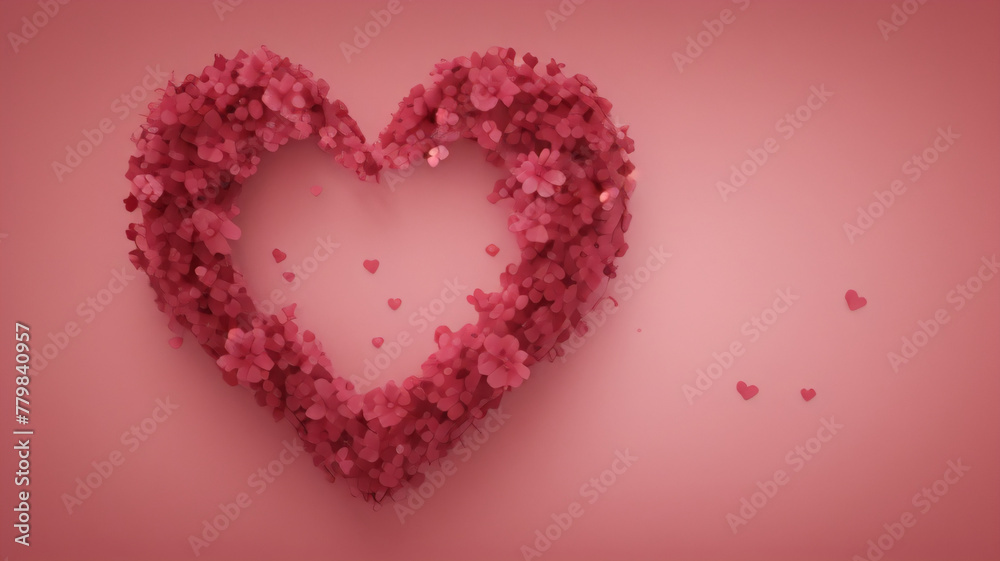 Hearts background with copy space. Illustration for mother's day, valentine's day and love banners.